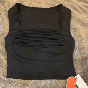 Ruched Cider Black Tank Top